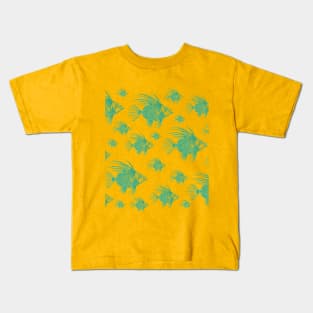 School of Linocut Fish Kids T-Shirt